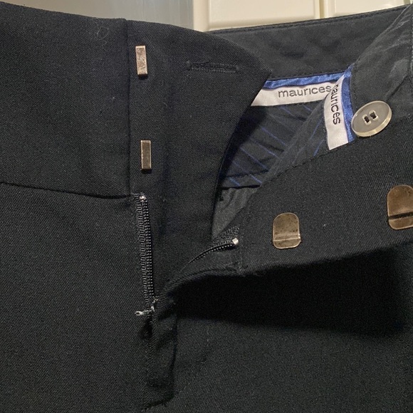 Maurices Black Wide Band Stretch Dress Pants Trousers Bootcut Flare Like New 7/8 - Picture 11 of 16